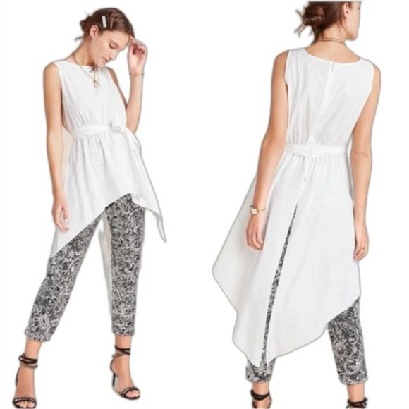NWT Anthropologie Sachin & Babi Solana Top Shirt Blouse Womens Small White Tail - Picture 1 of 14